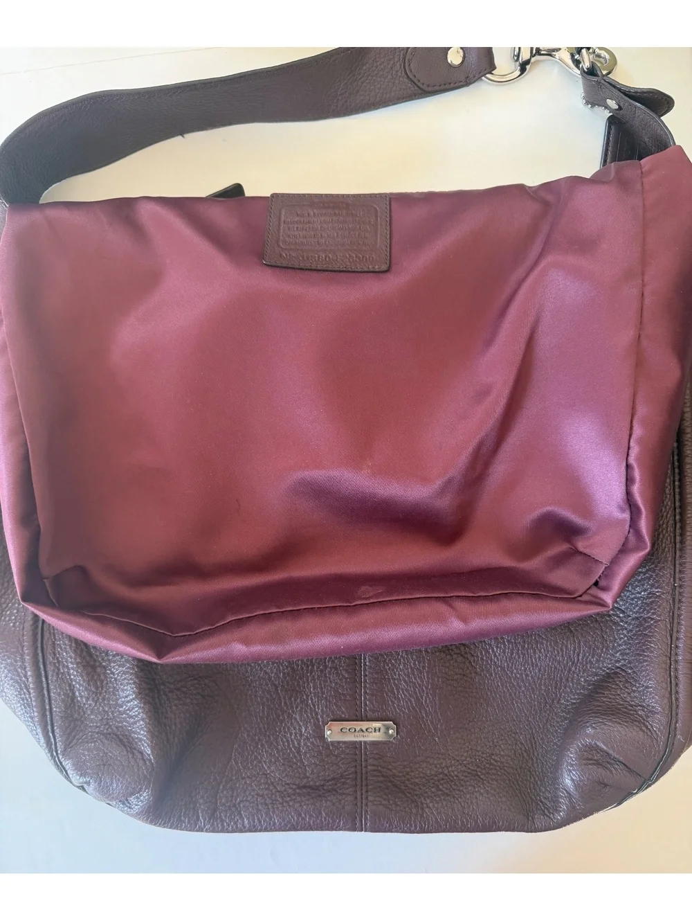 Coach Avery Pebble Leather Hobo Shoulder Bag F23309 Oxblood Brown